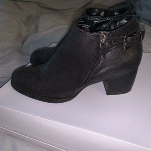 Black double zip ankle boots
